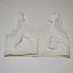 White Intimates Bra with Plunging V-Neckline and Wide Band